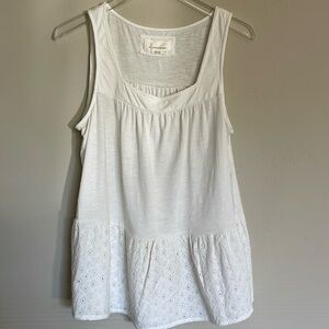 Anthropologie White cotton sleeveless Top s M